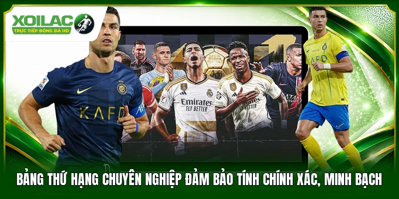 Bảng thứ hạng chuyên nghiệp đảm bảo tính chính xác, minh bạch